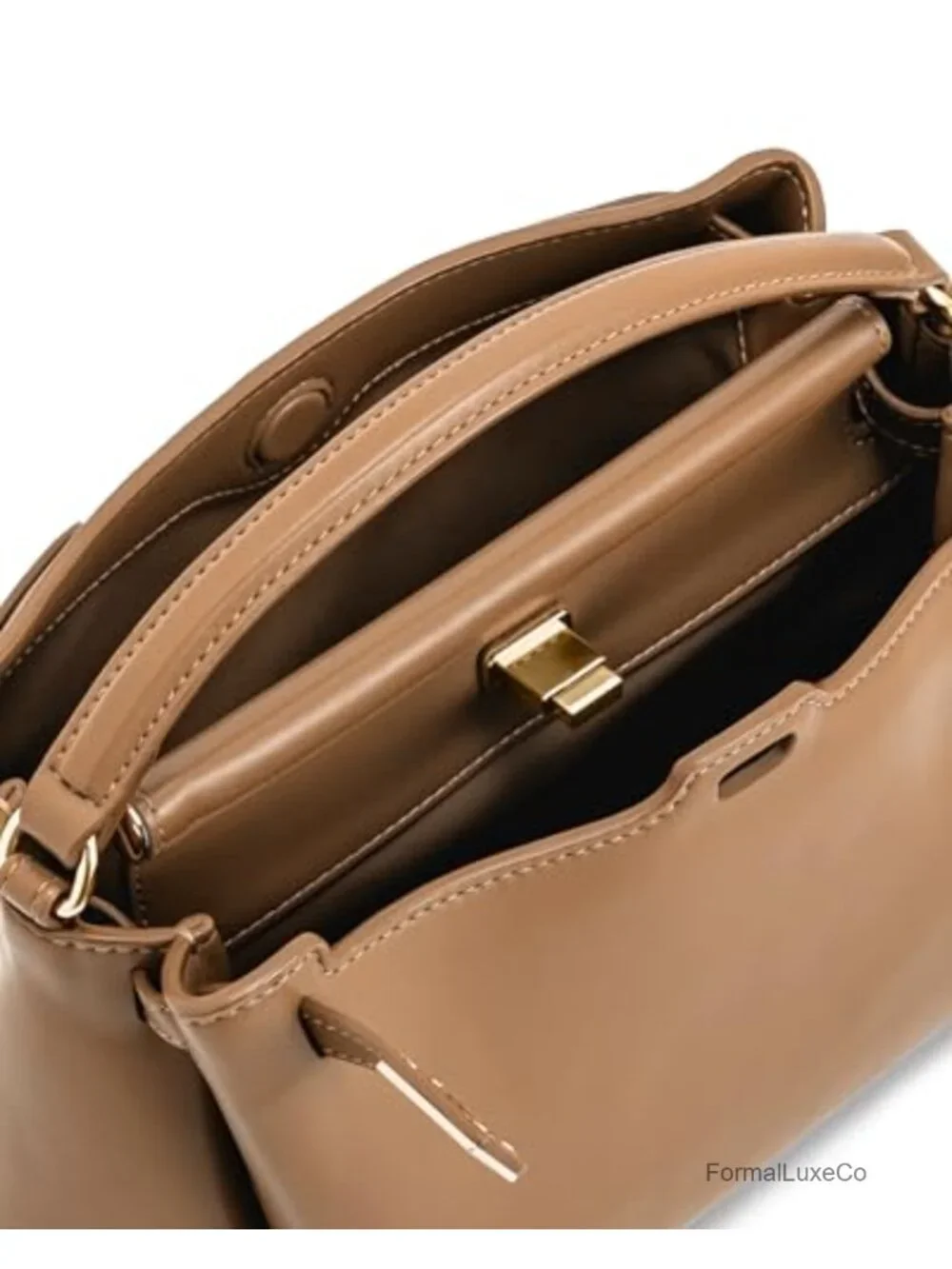 Vegan Leather Top Handle Satchel Handbag with Crossbody Strap